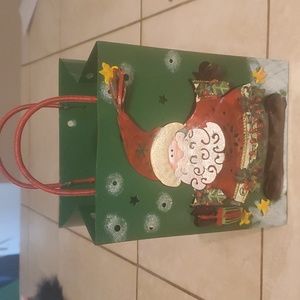 Christmas Holiday Bag Shaped Metal Candle Holder